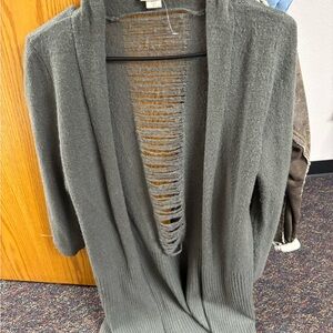 Women's Daytrip Gray Open-Front Sweater